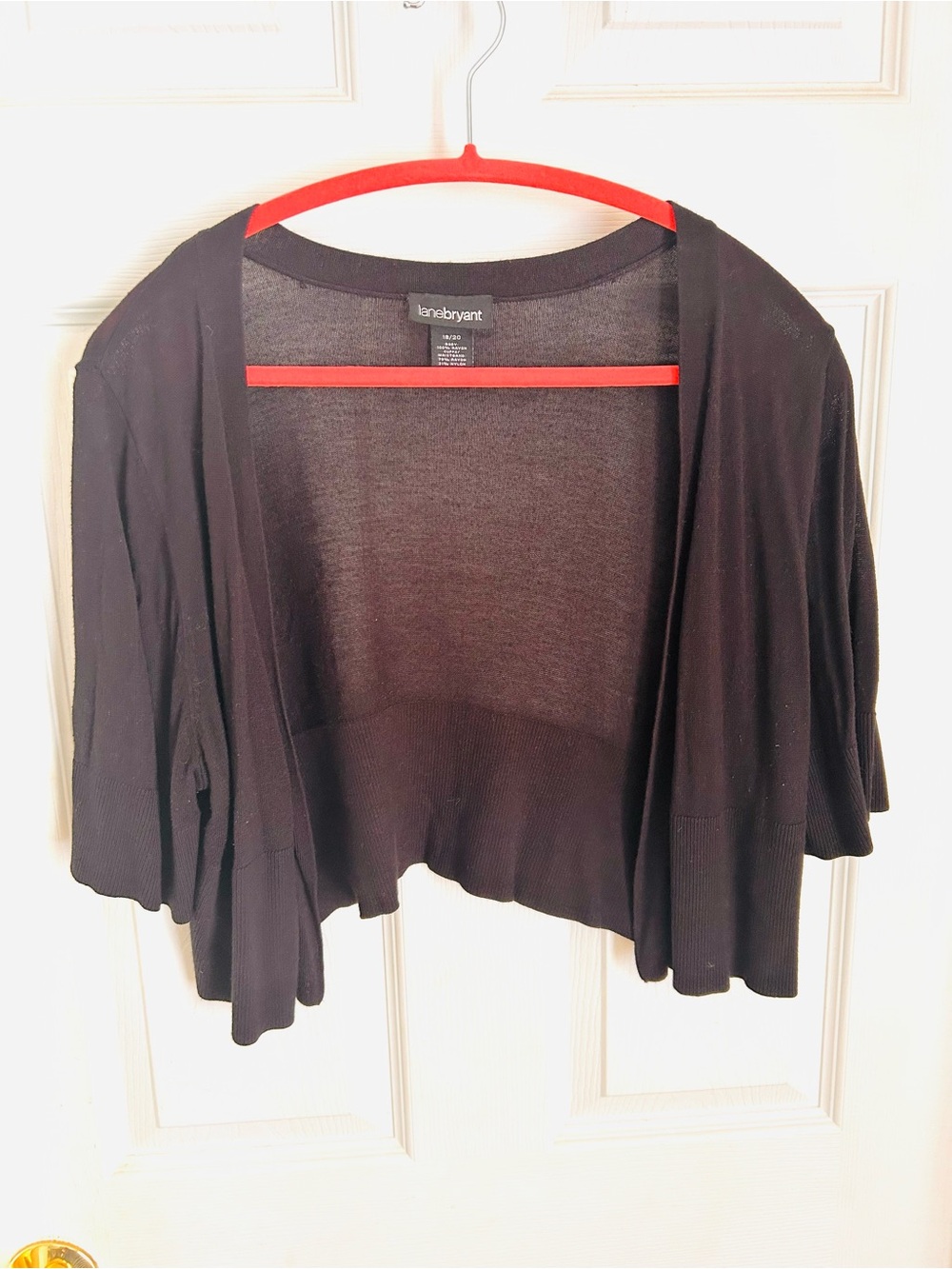 Lane Bryant Black Cropped Open-Front Shrug